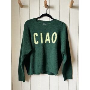 Sundry Ciao Crew Neck Sweater Fuzzy Everglade Green Small
